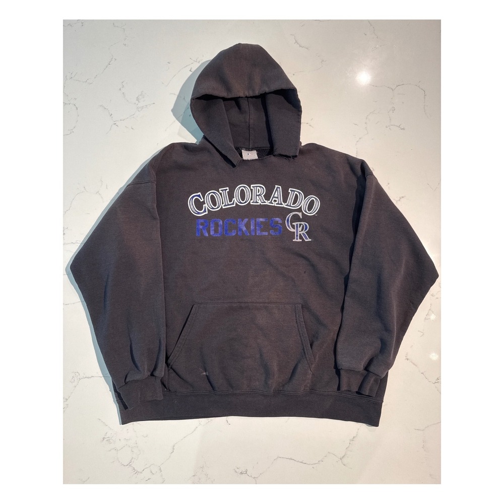 MLB Colorado Rockies Hoodie Faded Black